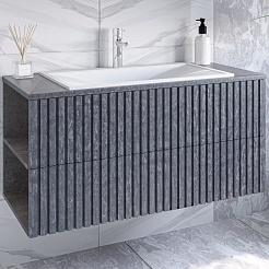 Stella Polare Мебель для ванной Дэрри 100 подвесная бетон/цемент – фотография-4